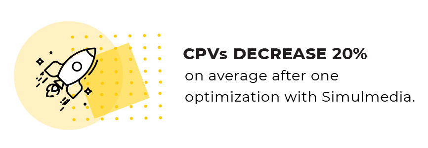 Cost-per-visitor decreases 20% on average after one TV advertising campaign optimization with Simulmedia.