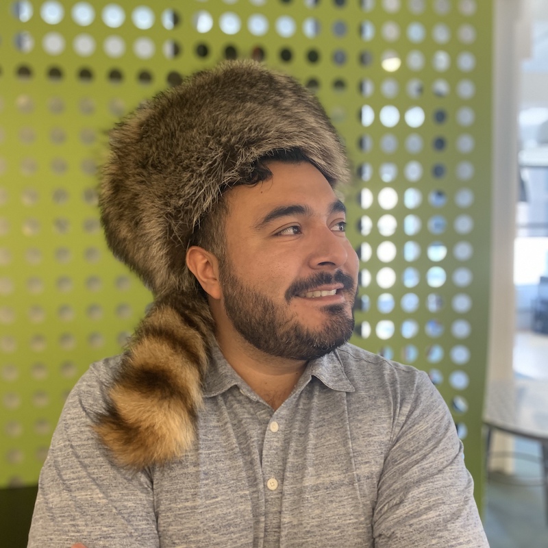 Sam Guerra with Raccoon Hat courage and grit